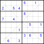 sx8_4_006 Судоку Х 8х8 #6 очень трудный