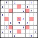 astr_3_026 Судоку-астериск 9х9 #26 трудный