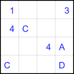 eul4_3_13 Квадрат Эйлера 4х4 #13 трудный