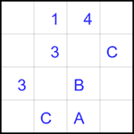 eul4_3_15 Квадрат Эйлера 4х4 #15 трудный