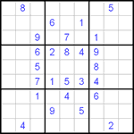 Судоку 9х9 #10 трудный