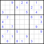 Судоку 9х9 #58 трудный