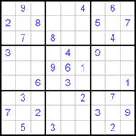 Судоку 9х9 #75 трудный