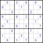 Судоку 9х9 #77 трудный