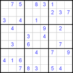 Судоку 9х9 #78 трудный