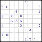 Судоку 9х9 #79 трудный