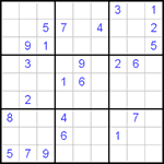 Судоку 9х9 #90 трудный