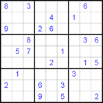 Судоку 9х9 #92 трудный