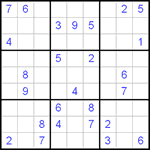 Судоку 9х9 #93 трудный