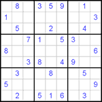 Судоку 9х9 #99 трудный