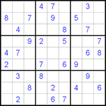 Судоку 9х9 #100 трудный