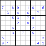 Судоку 9х9 #1 очень трудный