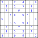 Судоку 9х9 #6 очень трудный
