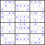 Судоку 12х12 #15 легкий Судоку 12х12 #15 легкий
