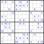 Судоку 12х12 #7 трудный Судоку 12х12 #7 трудный