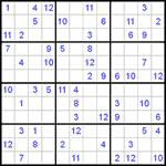 Судоку 12х12 #13 трудный Судоку 12х12 #13 трудный