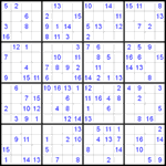 Судоку 16х16 #1 легкий Судоку 16х16 #1 легкий