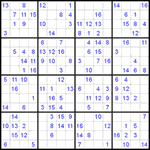 Судоку 16х16 #5 легкий Судоку 16х16 #5 легкий