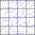 Судоку 16х16 #6 легкий Судоку 16х16 #6 легкий