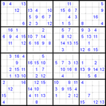 Судоку 16х16 #8 легкий Судоку 16х16 #8 легкий
