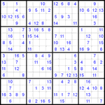 Судоку 16х16 #11 легкий Судоку 16х16 #11 легкий