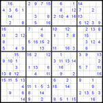 Судоку 16х16 #16 легкий Судоку 16х16 #16 легкий