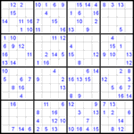 Судоку 16х16 #2 средний