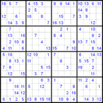 Судоку 16х16 #3 средний Судоку 16х16 #3 средний
