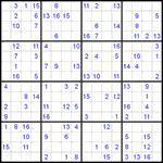 Судоку 16х16 #14 средний Судоку 16х16 #14 средний