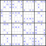Судоку 16х16 #1 очень трудный