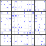 Судоку 16х16 #11 очень трудный Судоку 16х16 #11 очень трудный