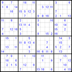 Судоку 16х16 #11 очень трудный