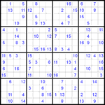 Судоку 16х16 #14 очень трудный Судоку 16х16 #14 очень трудный