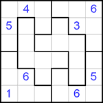 Судоку-пазл 6х6 #3 очень трудный