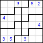 Судоку-пазл 6х6 #5 очень трудный
