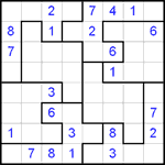 Судоку-пазл 8х8 #1 трудный