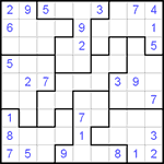 Судоку-пазл 9х9 #21 трудный