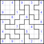 Судоку-пазл 9х9 #34 очень трудный