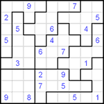 Судоку-пазл 9х9 #52 очень трудный