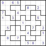 Судоку-пазл 9х9 #54 очень трудный