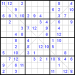 Судоку Х 12х12 #2 легкий