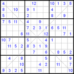 Судоку Х 12х12 #4 легкий