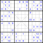 Судоку Х 12х12 #6 легкий
