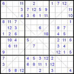 Судоку Х 12х12 #8 легкий