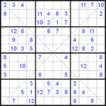 Судоку Х 12х12 #9 легкий