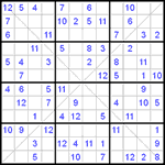Судоку Х 12х12 #13 легкий