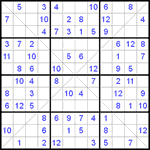 Судоку Х 12х12 #16 легкий