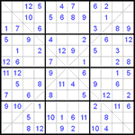 Судоку Х 12х12 #17 легкий