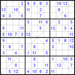 Судоку Х 12х12 #19 легкий