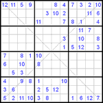 Судоку Х 12х12 #1 средний